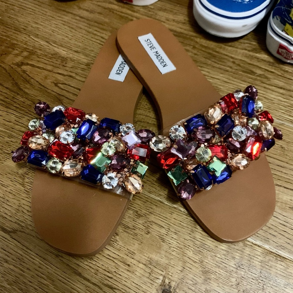 Steve Madden Embellished Flats Sandals 7.5w